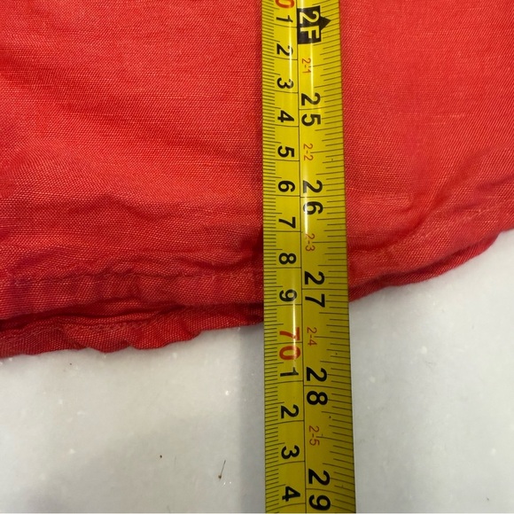 Athropologie Maeve Button down Linen blend Shirt Top Women's M Red Long Sleeve - Picture 10 of 10